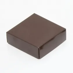 Cube/Truffle Box Folding Lid; Gloss Brown